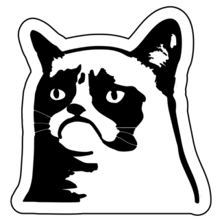 Grumpy Cat 2 Sticker (Black)